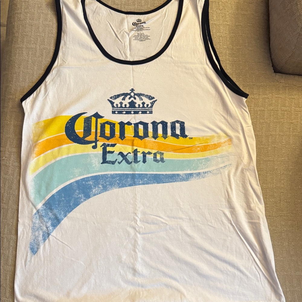 Corona Navy Blue/ White Tank Top Bundle, LG & 2XL,NWOT - Picture 6 of 7
